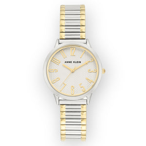 Anne Klein Two Tone Expanding Bracelet Watch- AK/3685SVTT