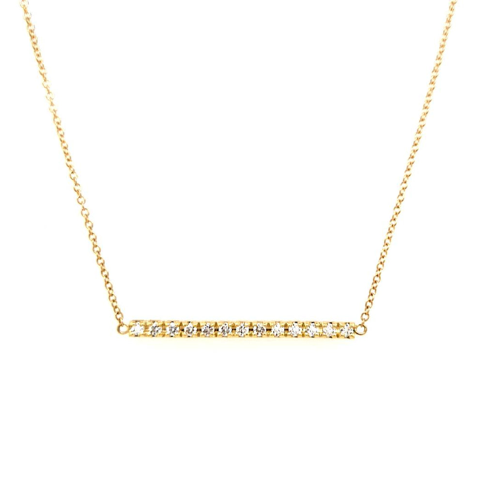 18ct Gold Diamond Bar Necklace 0.39ct