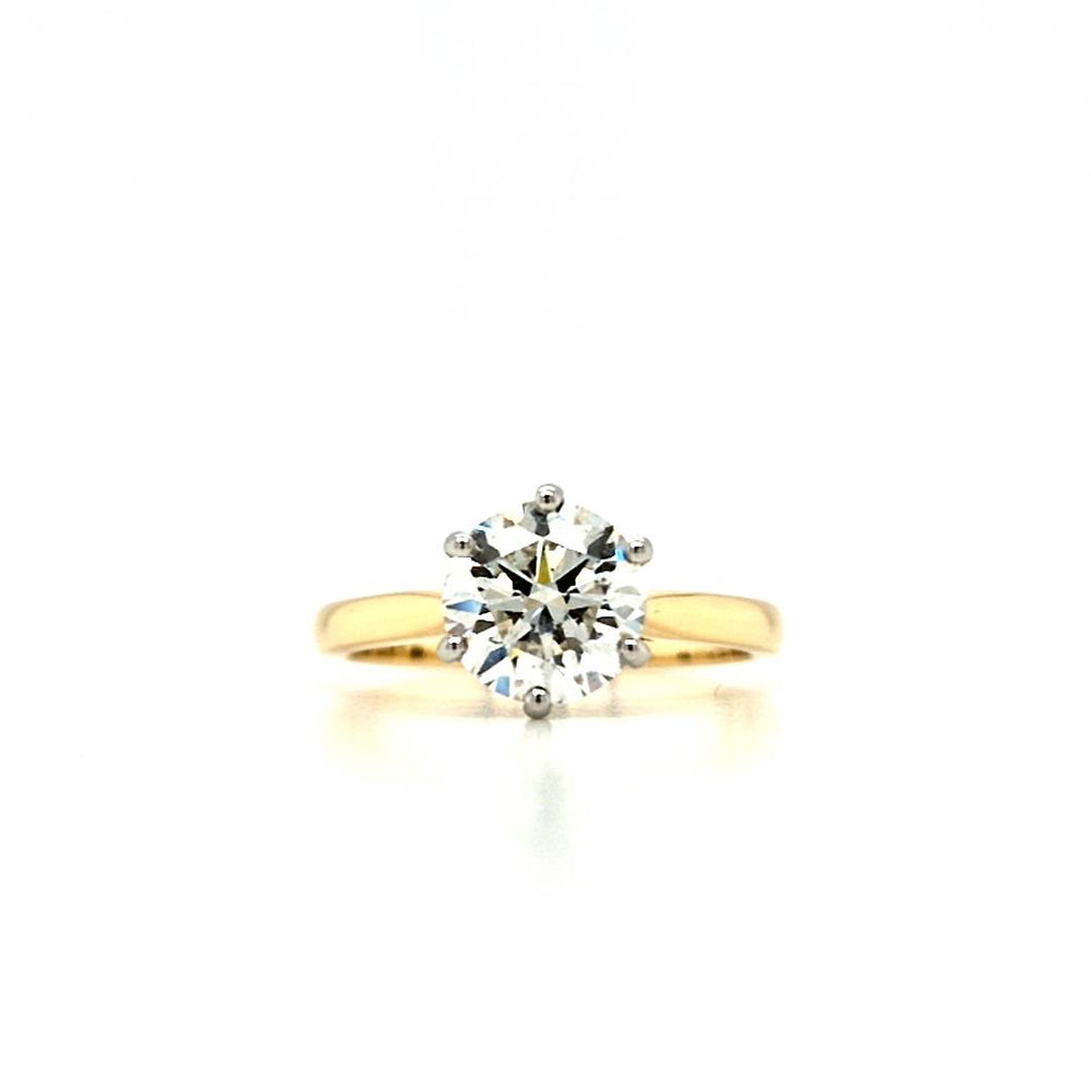 18ct & Platinum Solitaire Diamond Engagement Ring- 1.70ct