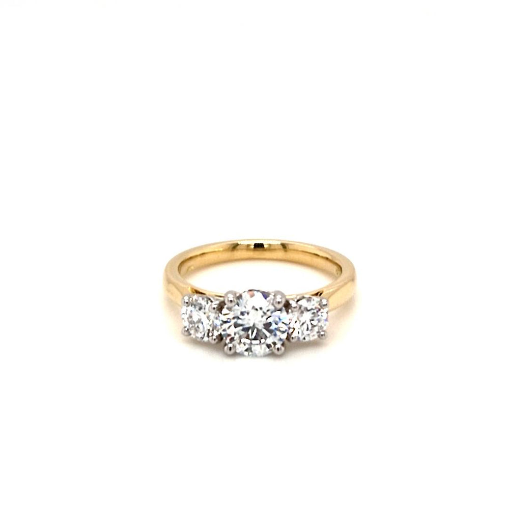 18ct & Platinum Three Stone Lab Grown Diamond Engagement Ring- 1.72ct