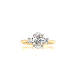 18ct & Platinum Oval Three Stone Lab Grown Diamond Engagement Ring- 1.21ct