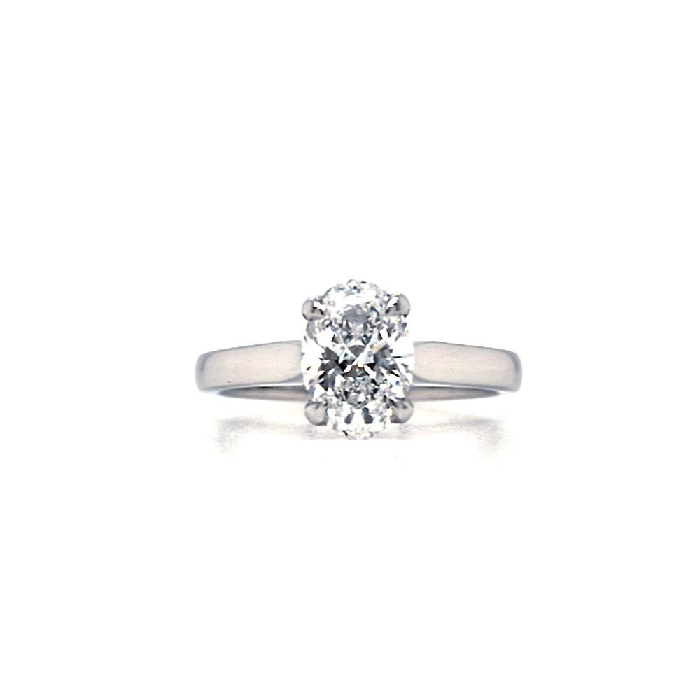 Platinum Oval Lab Grown Diamond Solitaire Engagement Ring- 1.27ct