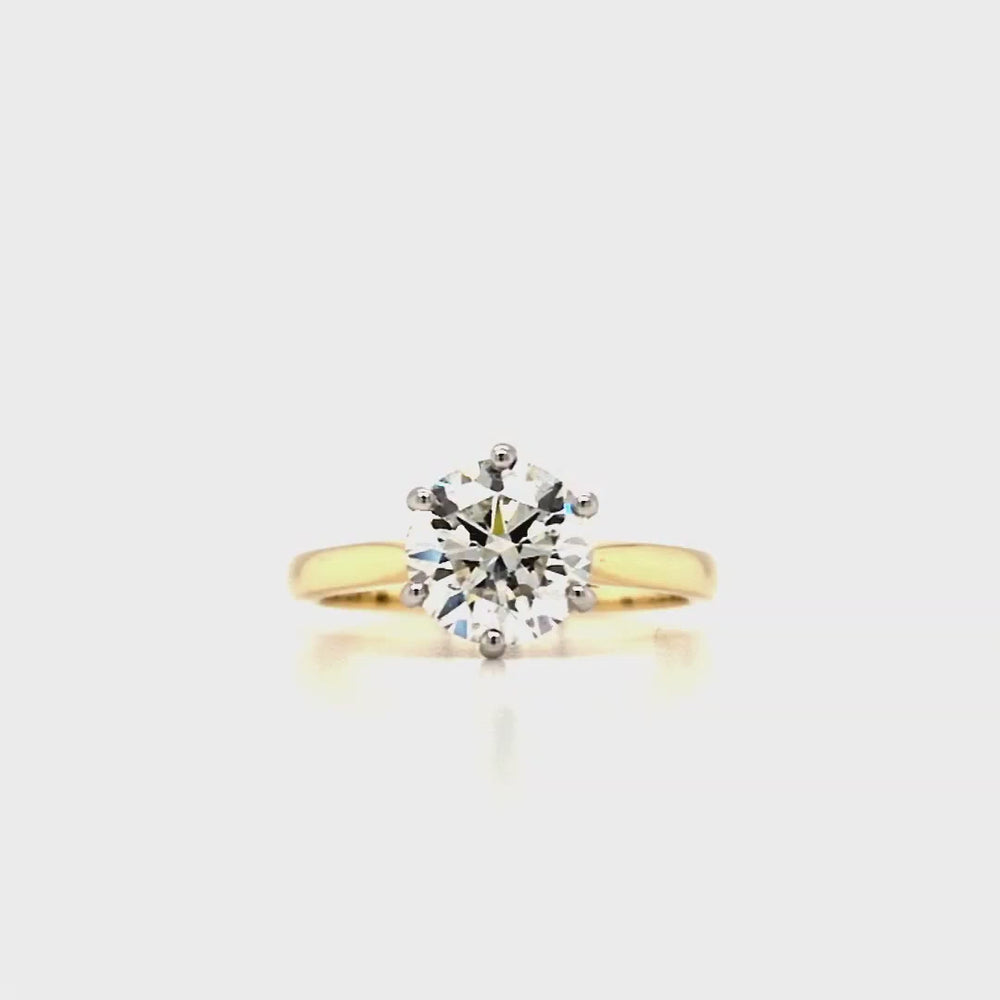 
                
                    Load and play video in Gallery viewer, 18ct &amp;amp; Platinum Solitaire Diamond Engagement Ring- 1.70ct
                
            
