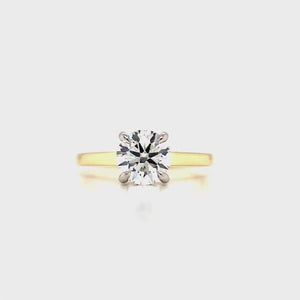 
                
                    Load and play video in Gallery viewer, 18ct &amp;amp; Platinum Lab Grown Diamond Solitaire Engagement Ring with Hidden Halo- 1.26ct
                
            