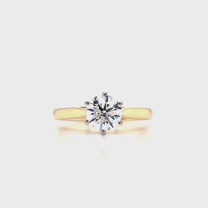 
                
                    Load and play video in Gallery viewer, 18ct &amp;amp; Platinum Solitaire Diamond Engagement Ring - 1.00ct
                
            
