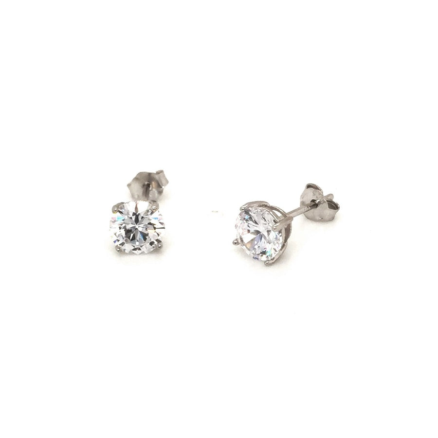 Sterling Silver 6mm Round CZ Stud Earring - Diana O'Mahony Jewellers