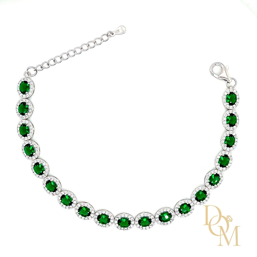 Sterling silver emerald shop bracelet