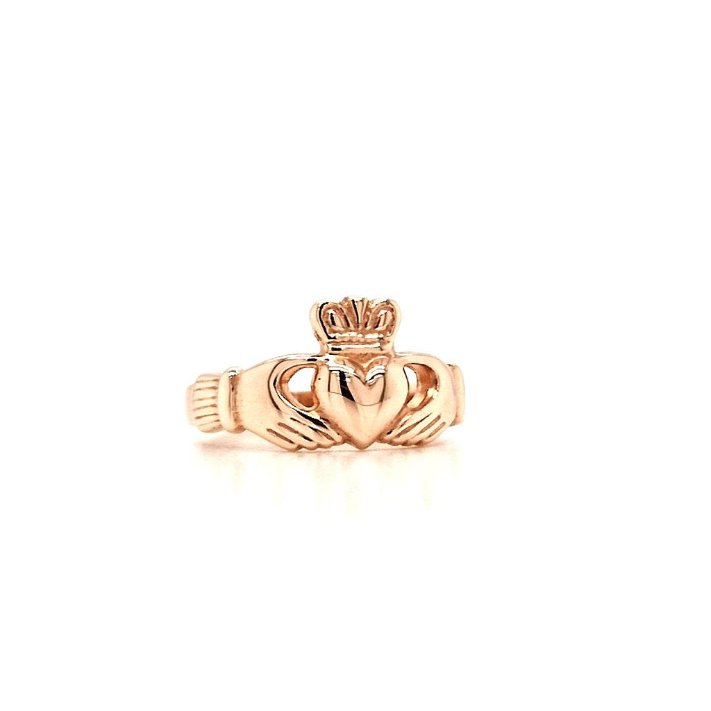 Mens rose gold claddagh ring sale