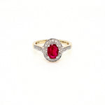 Art Deco Style Ruby & Diamond Cluster Ring