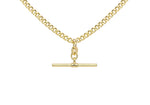 9ct Gold T-Bar & Curb Link Necklace