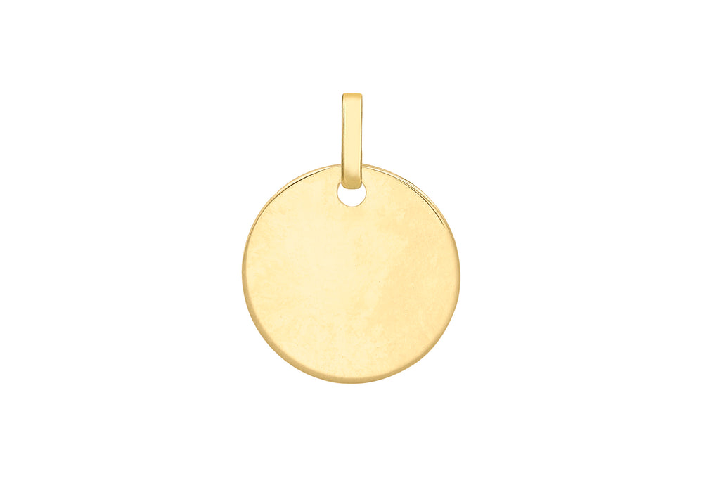 9ct Gold Circular Disc Pendant - Diana O'Mahony Jewellers