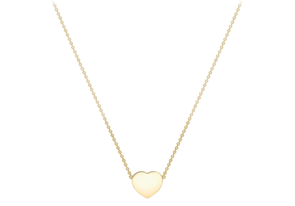 9ct Gold Engravable Heart Disc Necklace - Diana O'Mahony Jewellers