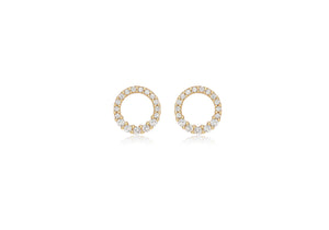 9ct Gold Open CZ Halo Earrings - Diana O'Mahony Jewellers