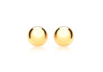 9ct Gold 12mm Plain Domed Earrings