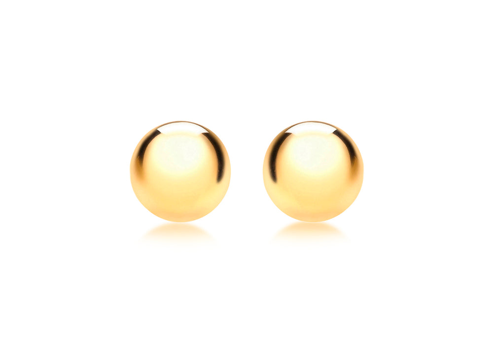 9ct Gold 8mm Domed Earrings