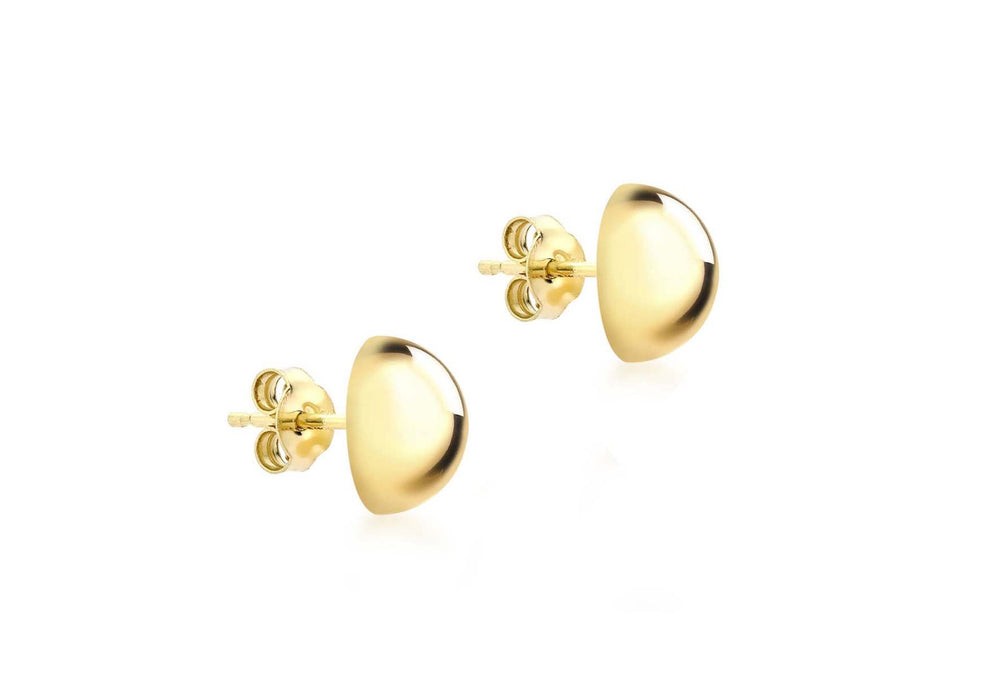9ct Gold 8mm Domed Earrings - Diana O'Mahony Jewellers