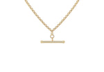 9ct Yellow Gold T-Bar Necklace with Belcher Links