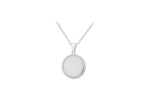 Sterling Silver Circular Disc Pendant with CZ Halo Cluster