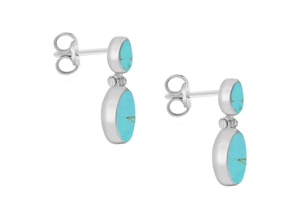 Sterling Silver Turquoise Drop Earrings Diana O Mahony Jewellers