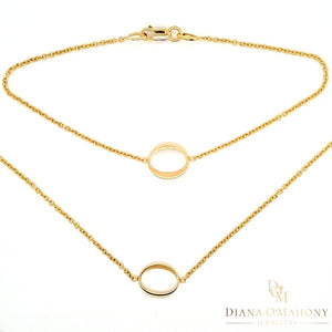9ct Yellow Gold Open Oval Necklace & Bracelet Set