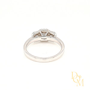 Platinum Emerald-cut Three Stone Diamond Engagement Ring- 1.01ct
