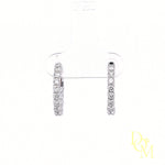 18ct White Gold Diamond Hoop Earrings- 1.04ct