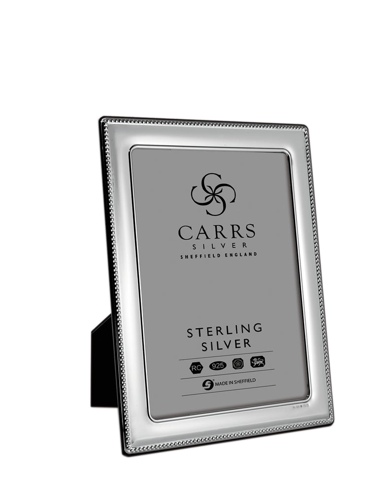 Carrs Sterling Silver Bead Edge Photo Frame 7x5 FR075 - Diana O'Mahony Jewellers