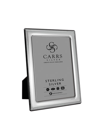 Carrs Sterling Silver Bead Edge Photo Frame 5x3 1/2 FR073 - Diana O'Mahony Jewellers