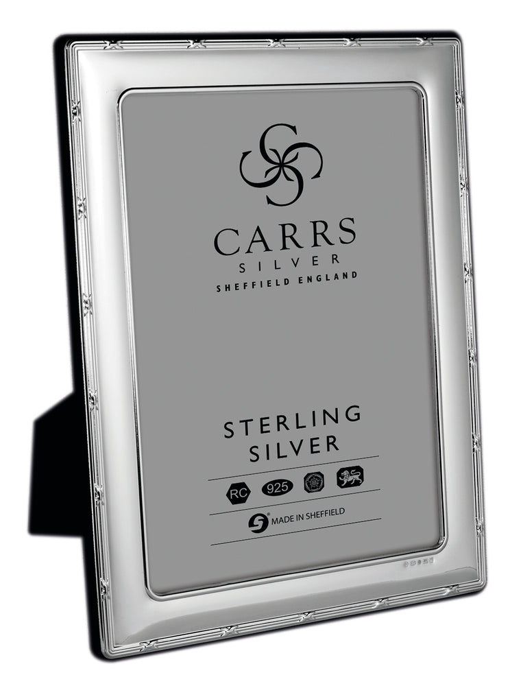 Carrs Sterling Silver Reed and Ribbon Photo Frame 6x4 FR264 - Diana O'Mahony Jewellers