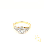Edwardian Style Solitaire Diamond Engagement Ring with Pavé-Set Diamond Shoulders- 1.03ct