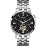 Gents Bulova Automatic Black Dial Steel Bracelet Watch 96A199