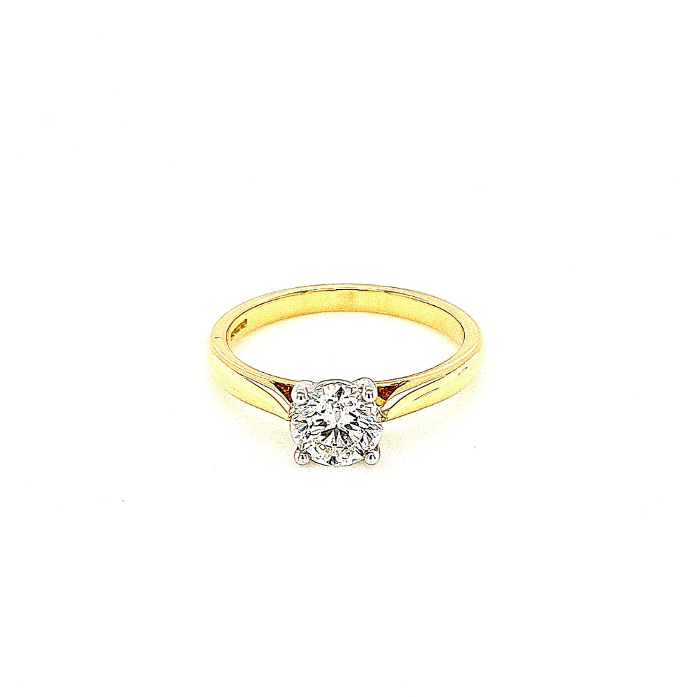 Yellow Gold Solitaire Diamond Engagement Ring
