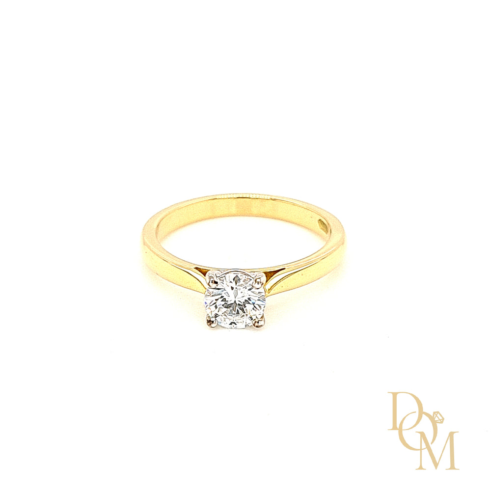 18ct Gold & Platinum Solitaire Diamond Engagement Ring 0.60ct