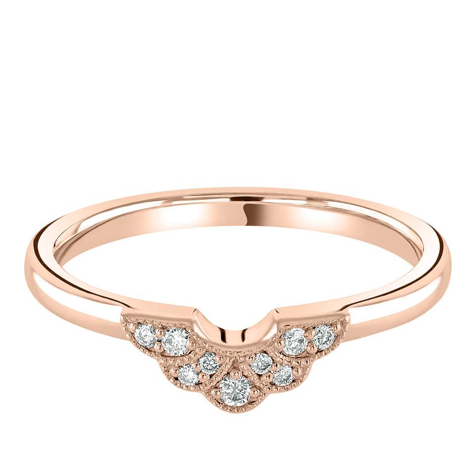 Platinum Vintage Style Shaped Diamond Wedding Band Diana O