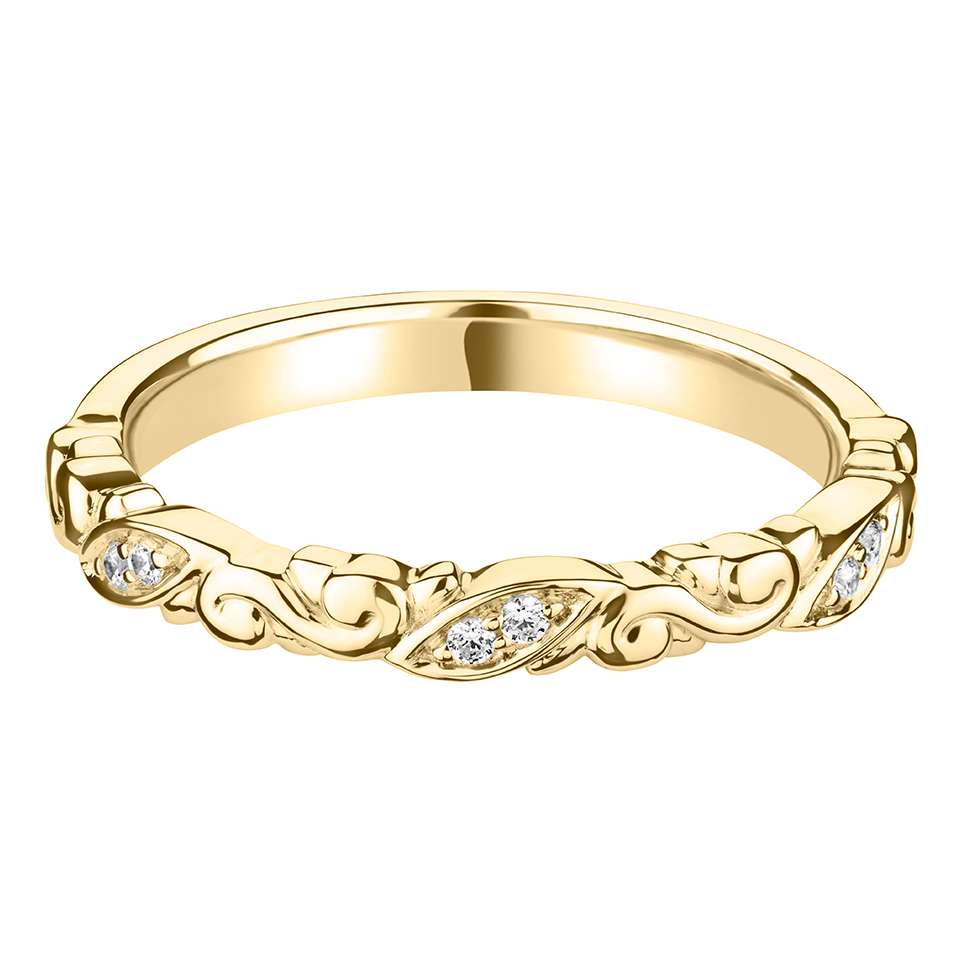Yellow gold store diamond wedding bands