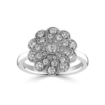 Vintage Style Platinum Diamond Daisy Cluster Ring