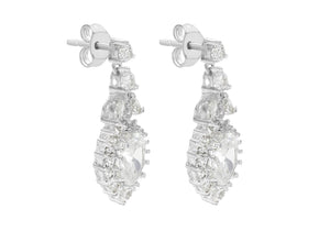 Sterling Silver Vintage Bridal Style Fancy Drop Earrings - Diana O'Mahony Jewellers