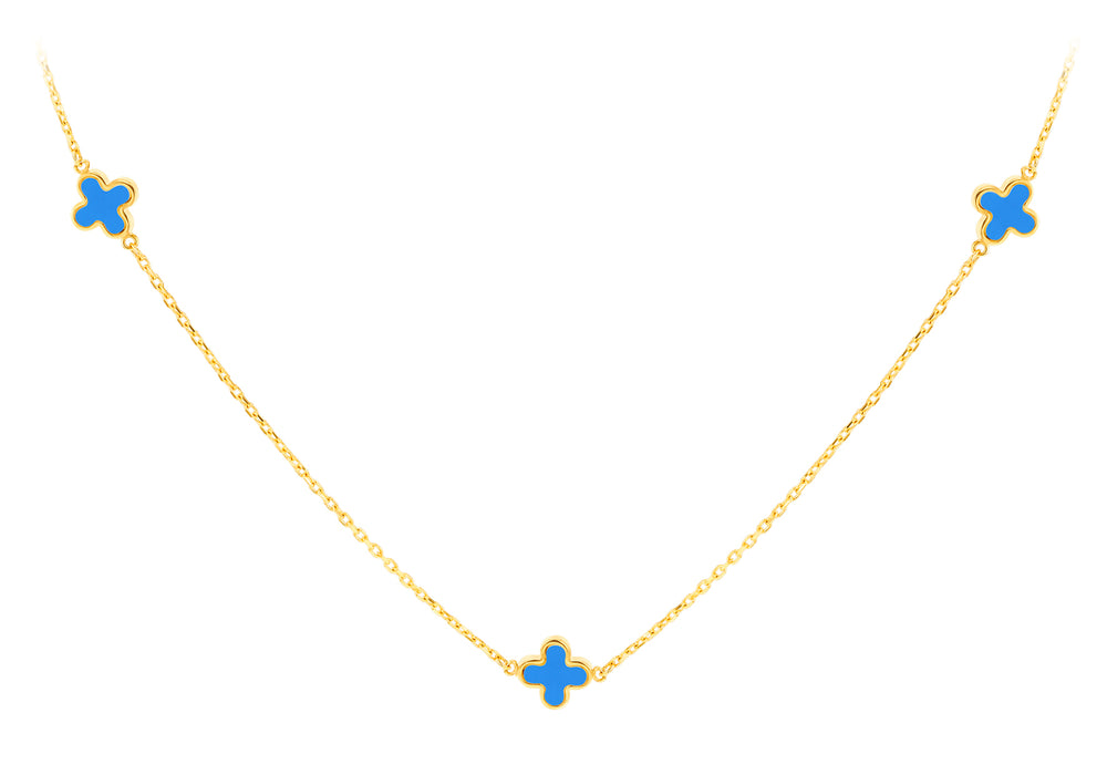 9ct Gold Turquoise Clover Necklace – Diana O'Mahony Jewellers