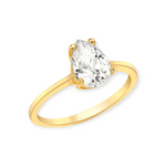 9ct Gold Pear Solitaire CZ Promise Ring