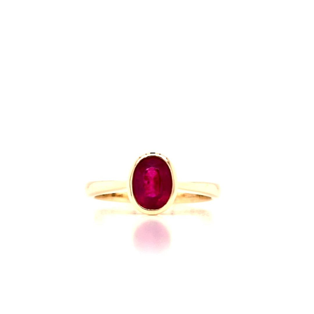 9ct Gold Oval Ruby Solitaire Ring