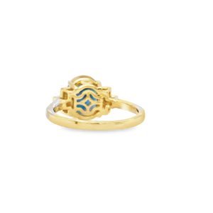 9ct Gold London Blue Topaz & Diamond Ring