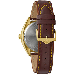 Gents Bulova Gold Jet Star with Leather Strap Watch - 96B214