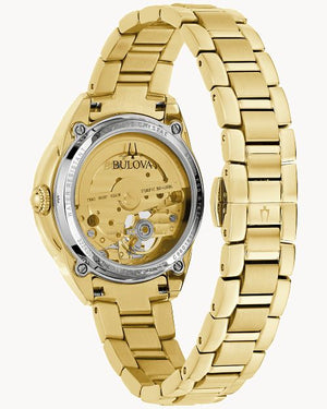 Ladies Bulova Gold Sutton Automatic Watch - 97L172