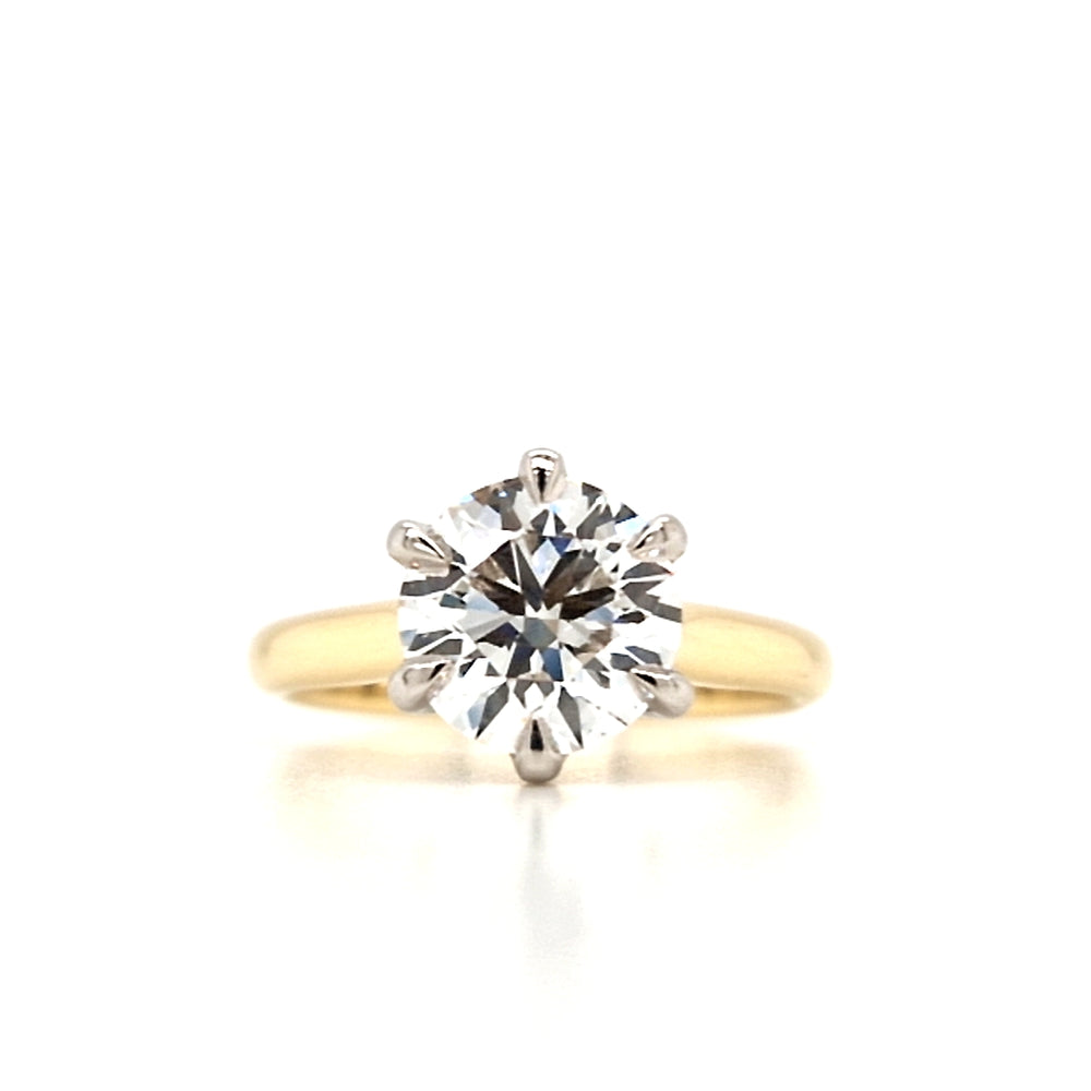 18ct & Platinum Lab Grown Solitaire Diamond Ring- 2.24ct