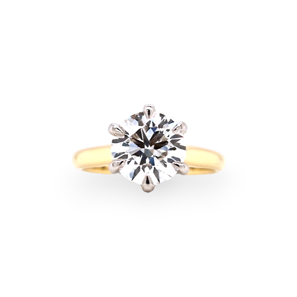 18ct & Platinum Lab Grown Solitaire Diamond Ring- 2.24ct