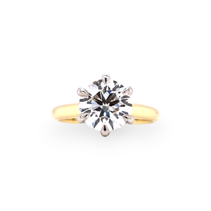 18ct & Platinum Lab Grown Solitaire Diamond Ring- 2.24ct