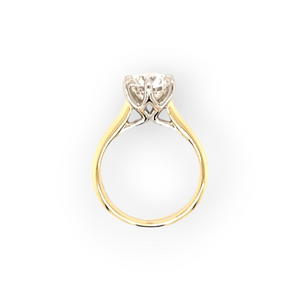 18ct & Platinum Lab Grown Solitaire Diamond Ring- 2.24ct