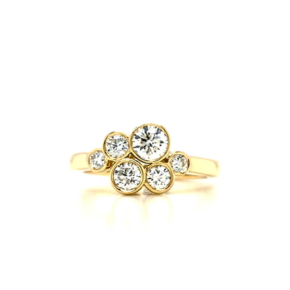 
                
                    Load image into Gallery viewer, 18ct Yellow Gold Contemporary Cluster Ring- 0.88ct
                
            