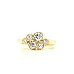 18ct Yellow Gold Contemporary Cluster Ring- 0.88ct