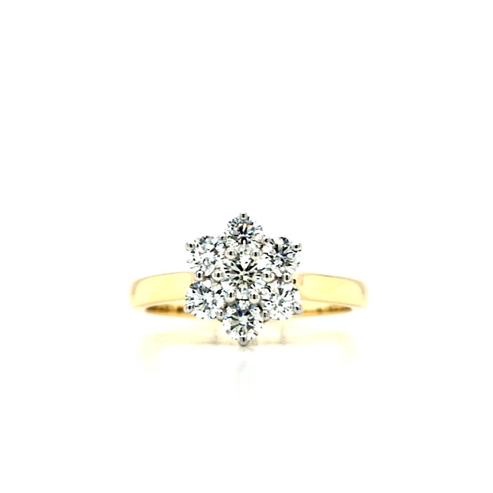 Diamond daisy ring yellow gold on sale